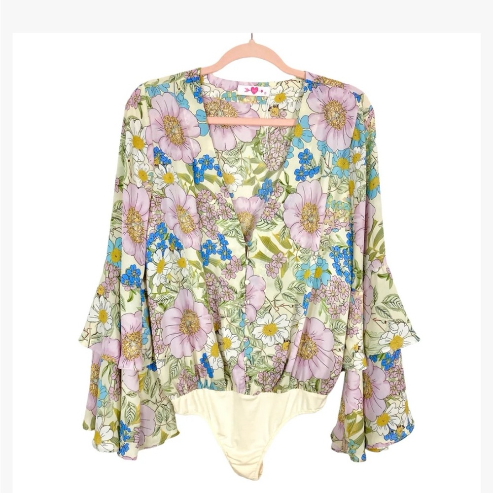 Buddy Love floral bell sleeve bodysuit
